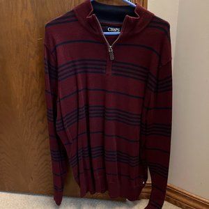 Chaps long sleeve zip sweater men’s medium